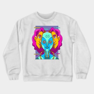 Technology Robot Girl Crewneck Sweatshirt